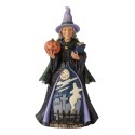 Jim Shore Heartwood Creek Fear Is Near Witch With Pumpkin And Scene Figurine