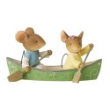 Heart Of Christmas Canoeing Couple Mice Mouse Figurine