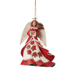Enesco Gifts  Jim Shore Heartwood Creek Jim Shore Pionsettia  Angel With Cardinals Ornament Free Shipping Iveys Gifts And Decor