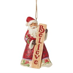 Enesco Gifts Jim Shore Heartwood Creek Santa With Believe Porch Board Ornament Free Shipping Iveys Gifts And Decor