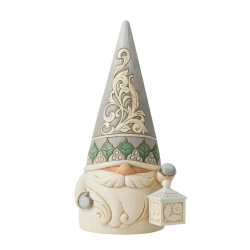 Jim Shore Heartwood Creek White Woodland Bearing Light Gnome with Lantern Figurine Free Shipping Iveys Gifts And Decor