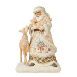 Enesco Gifts Jim Shore Heartwood Creek White Woodland Believe In Kindness Santa Holding Fawn Figurine Free Shippng Iveys Gifts
