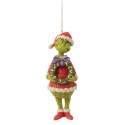 Jim Shore Dr Seuss Grinch Holding A Wreath Ornament