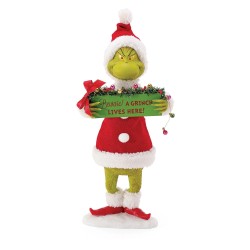 Dept 56 Possible Dreams Dr Seuss Grinch Beware A Grinch Lives Here Grinch Figurine Free Shipping Iveys Gifts And Decor