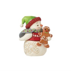 Enesco Gifts Jim Shore Heartwood Creek Mini Snowman Holding A Gingerbread Man Figurine Free Shipping Iveys Gifts And Decor