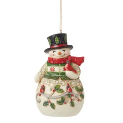 Enesco Gifts Jim Shore Heartwood Creek Snowman With Cardinal Snowman Figurine Free Shipping Iveys Gifts And Decor