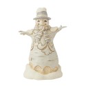 Jim Shore Heartwood Creek White Woodland Carved Snowman With Hat Figurine