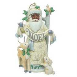 Enesco Gifts Jim Shore Heartwood Creek White Woodland African American Santa Noel Ornament Free Shipping Iveys Gifts And Decor