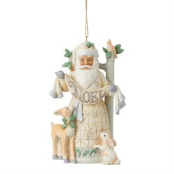 Enesco Gifts Jim Shore Heartwood Creek White Woodland Santa Noel Ornament Free Shipping Iveys Gifts And Decor