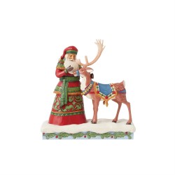 Enesco Gifts Jim Shore Heartwood Creek Santa Standing With Reindeer Figurine Free Shipping Iveys Gifts And Decor