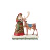 Jim Shore Heartwood Creek Santa Standing With Reindeer Figurine