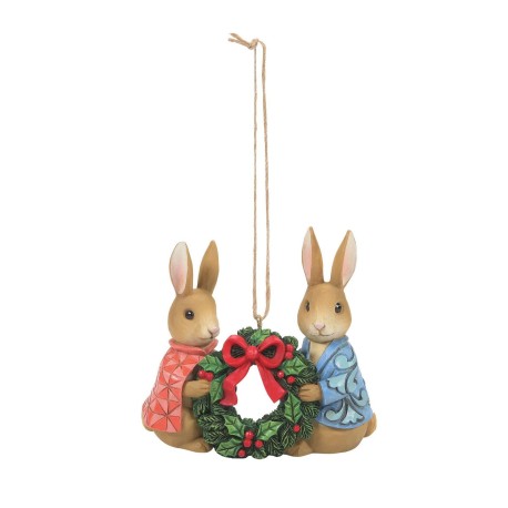 Enesco Gifts Jim Shore Beatrix Potter Peter And Flopsy With Wreath Ornament Free Shipping Iveys Gifts And Decor