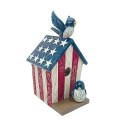 Jim Shore Heartwood Creek Patriotic Decorative Birdhouse Figurine