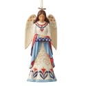 Jim Shore Heartwood Creek Patriotic Angel With Folded Flag Ornament