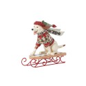 Shore Heartwood Creek Highland Glen Dashing Downhill Dog on Sled Figurine