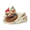 Jim Shore Disney Traditions Fun in the Snow Chip n' Dale Sledding Saucer Figurine
