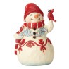 Jim Shore Heartwood Creek Pint Sized Snowman With Cardinal Figurine