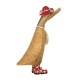 Enesco Gifts DCUK Bamboo Hand Carved Redcxz Floral Hat With Boots Duck Figurine Free Shipping Iveys Gifts And Decor