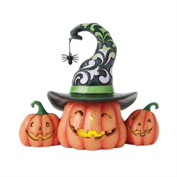 Jim Shore Heartwood Creek LED Three Jack-O-Lanterns Figurine