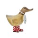 Enesc Gifts  DCUK Bamboo Hand Carved Red Boots Duck Figurine Free Shipping Iveys Gifts and Decor