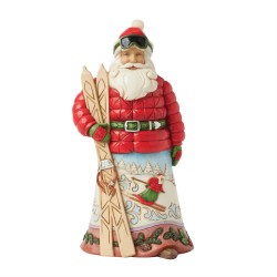 Enesco Gifts Jim Shore Heartwood Creek Christmas At The Lodge Gone Skiing Santa Figurine Free Shipping Iveys Gifts And Decor