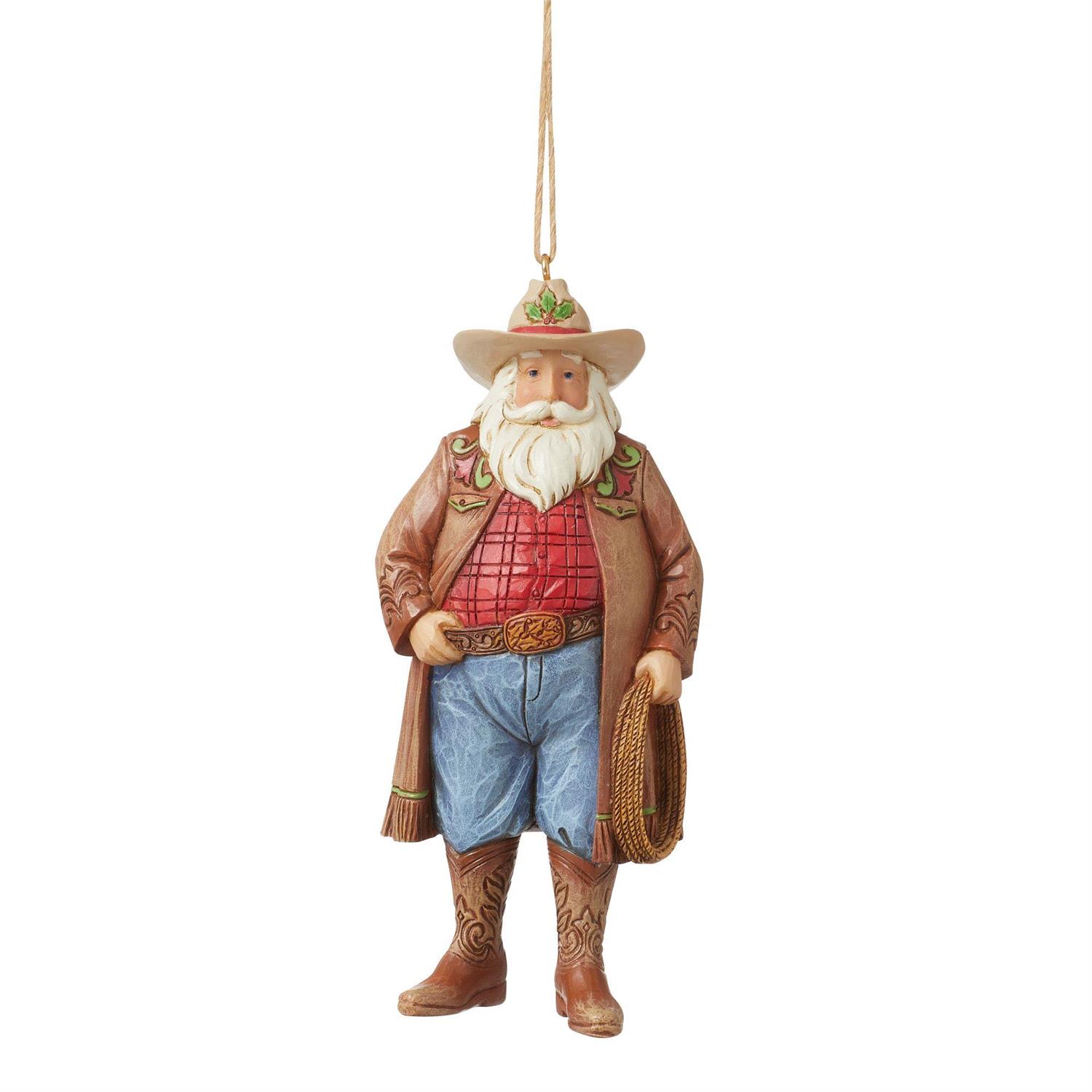 Enesco Gifts Heartwood Creek Jim Shore Western Santa With Cowboy Hat Ornament Free Shipping Iveys Gifts And Decor