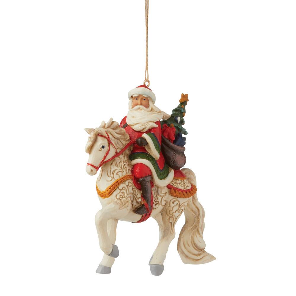 Eneco Gifts Heartwood Creek Jim Shore Santa Riding White Horse Ornament Free Shipping Iveys Gifts And Decor