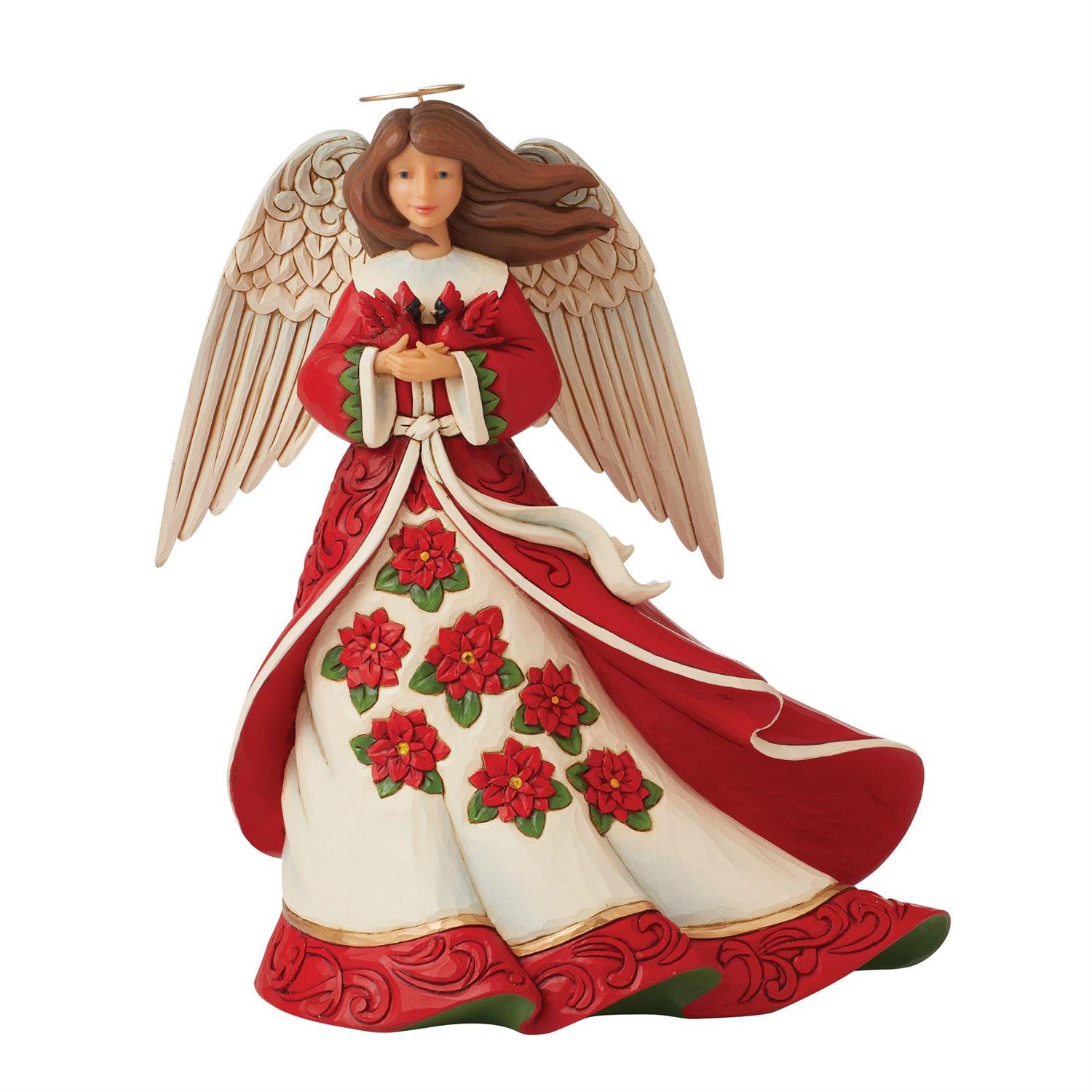 Enesco Gifts Jim Shore Heartwood Creek Red Christmas Angel Figurine Free Shipping Iveys Gifts And Decor