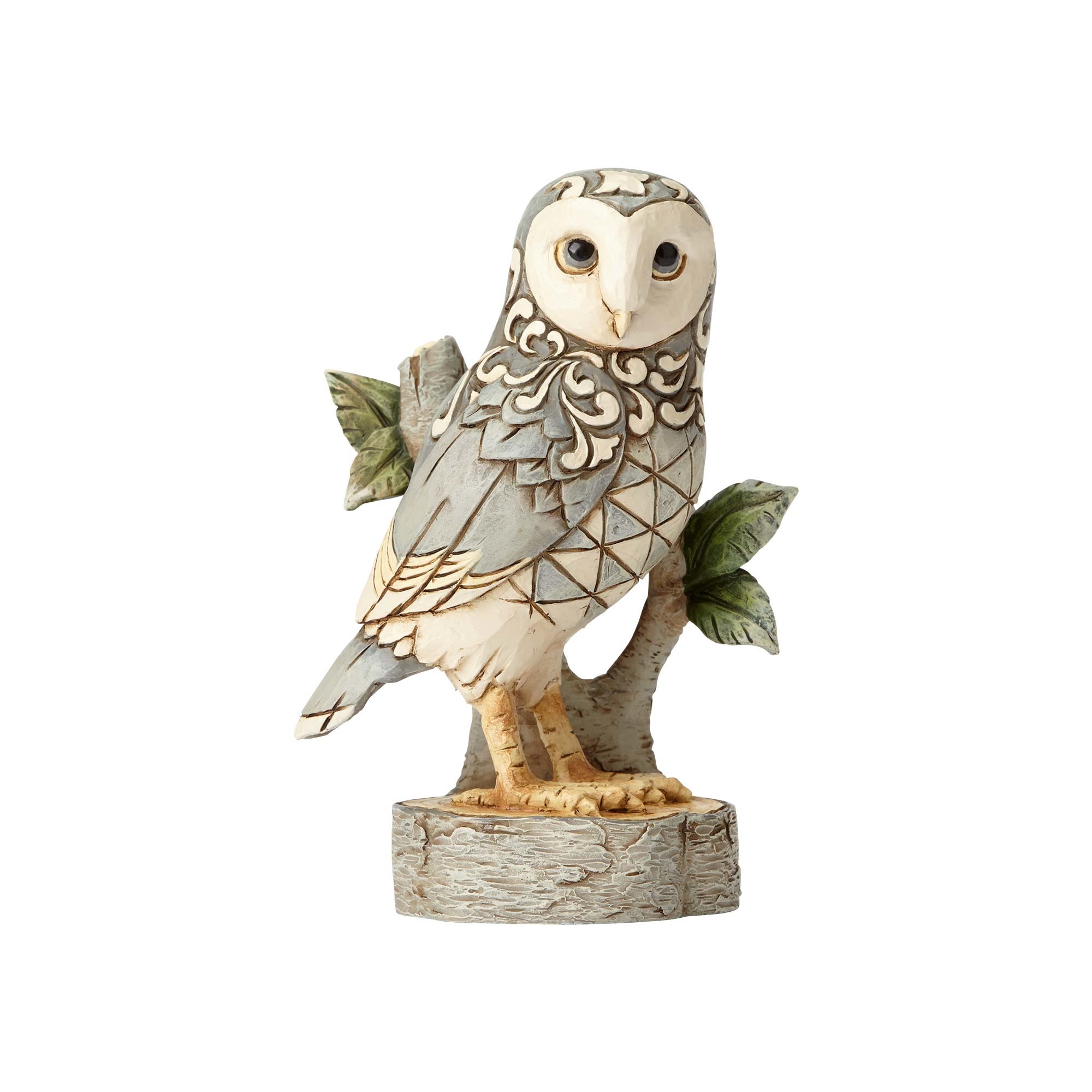 Jim Shore Heartwood Creek Wisdom Begins With Wonder White Woodland Owl on Branch Figurine