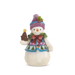Jim Shore Heartwood Creek Pinecones And Holly Snowman Figurine