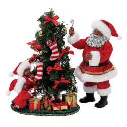 Ann dezendorf Dept 56 Possible Dreams Christmas Traditions African American Sneak Peak Santa Figurine Free Shipping Iveys Gifts 