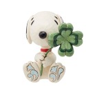 Jim Shore Heartwood Creek Mini Snoopy With 4 Leaf Clover Figurine