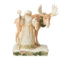 Jim Shore Heartwood Creek White Woodland Woodland Majesty Santa With Moose Figurine