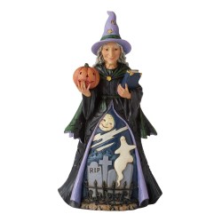 Enesco Gifts Jim Shore Heartwood Creek Fear Is Near Witch With Pumpkin And Scene Figurine Free Shipping IIveys Gifts And Decor