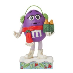 Jim Shore M & M's Sweet Surprise Purple Character With Gift Figurine