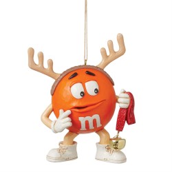 Jim Shore M&M'S Orange Character Ornament With Reindeer Bells