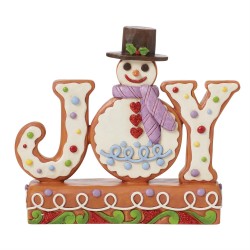 Jim Shore Heartwood Creek Baked With Joy Gingerbread JOY Snowman Figurine