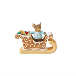 Heart Of Christmas Sweet Deliveries Mouse In Sleigh Figurine