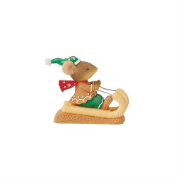 Heart Of Christmas Gingerbread Sweet Sledder Mouse Figurine