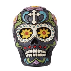 Jim Shore Heartwood Creek Day of the Dead Black Skull Figurine-