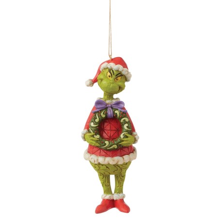 Enesco Gifts Jim Shore Dr Seuss Grinch Holding A Wreath Ornament Free Shipping Iveys Gifts And Decor