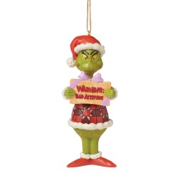 Jim Shore Dr Seuss Grinch Warning Bad Attitude Ornament