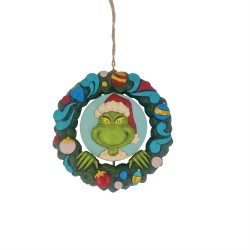 Jim Shore Dr Seuss Grinch Bust In Wreath Ornament