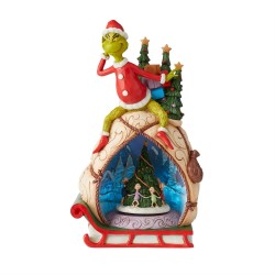 Jim Shore Dr Seuss Grinch With Lited Rotatable Scene Figurine