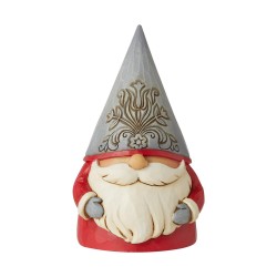 Jim Shore Heartwood Creek Nordic Noel Grey Floral Hat Gnome Figurine