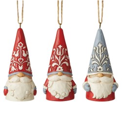 Jim Shore Heartwood Creek Nordic Noel Mini Gnome 3 Piece Ornamenr Set