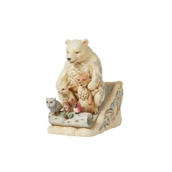 Enesco Gifts Jim Shore Heartwood Creek White Woodland Animals on Toboggan Figurine Free Shipping Iveys Gifts And Decor