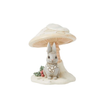 Enesco Gifts Jim Shore Heartwood Creek White Woodland Bunny Mushroom Figurine Free Shipping Iveys Gifts And Decor