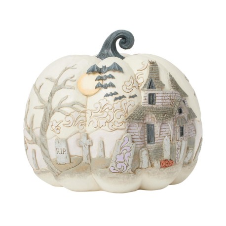 Enesco Gifts Jim Shore Heartwood Creek Pumpkin With Bats Flying Figurine Free Shipping Iveys Gifts And Decor