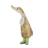 Enesco Gifts DCUK Bamboo Hand Carved Green Boots Duck Figurine Free Shipping Iveys Gifts And Decor